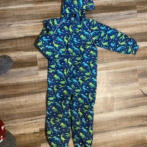Kids Blue Dinosaur Rainsuit